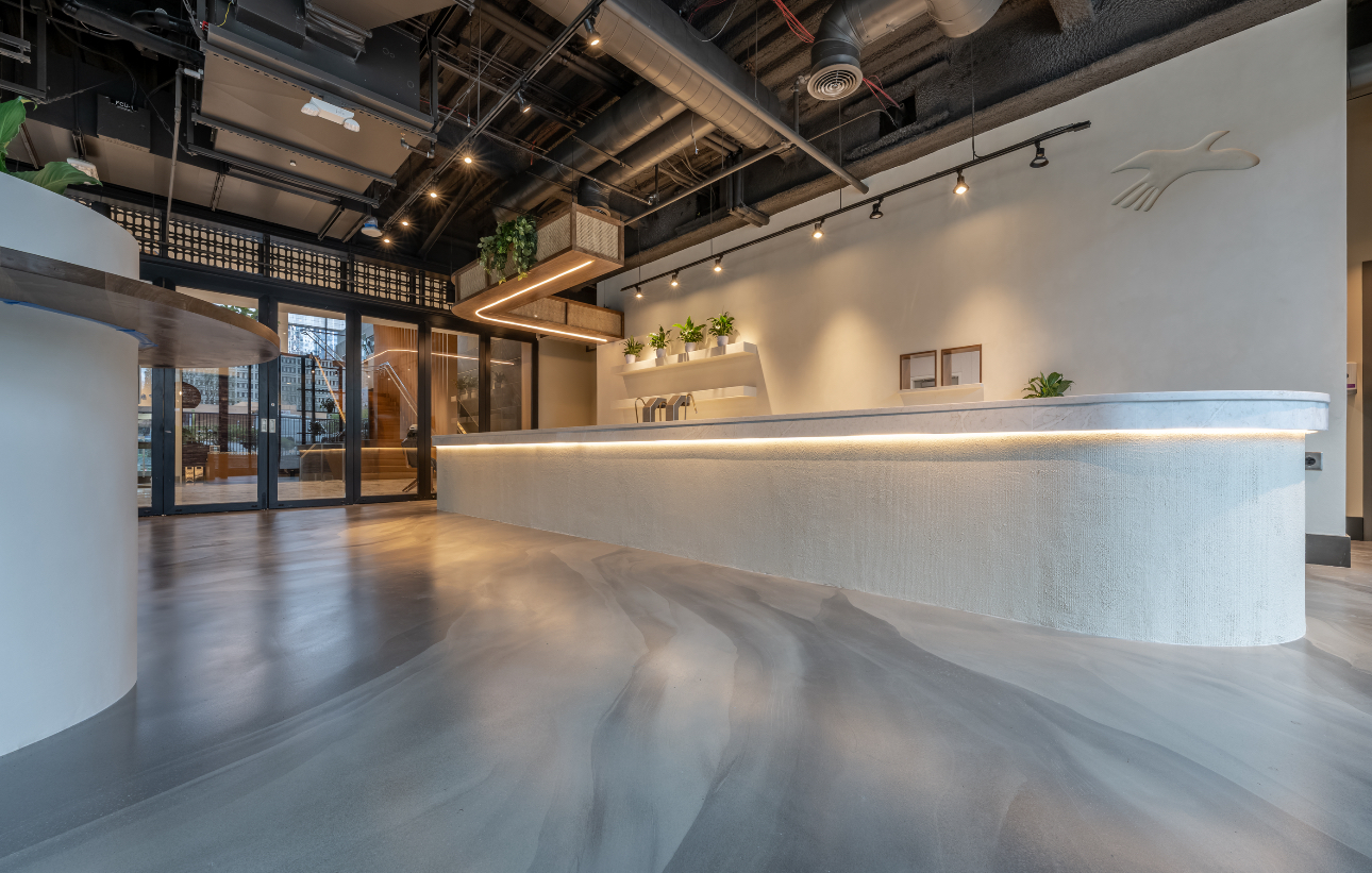 Luxury polished concrete flooring